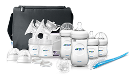 Startkit och presentf&ouml;rpackningar f&ouml;r 0&ndash;6 m&aring;nader: nappflaskor, br&ouml;stpumpar, Philips Avent